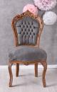 Krzesło Szara Tapicerka Meble Barokowe