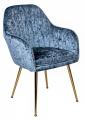 tapicerowane krzesło glamour kolor niebieski lodowy