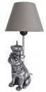 Lampa Królewski Mops Srebrny 40 cm Figury Zwierząt