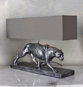 lampa srebrna pantera figury zwierząt