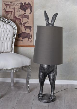 lampa srebrny ukryty królik 117 cm figury zwierząt