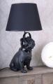 lampa z czarnym mopsem w słuchawkach 50 cm