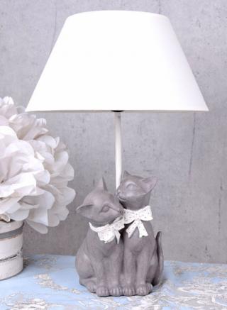 urocza lampa z figurami kotów shabby chic