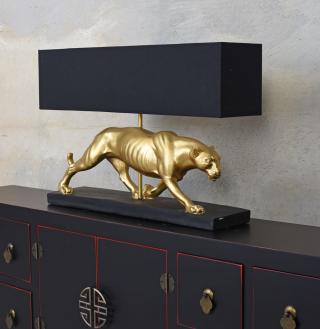 lampa złota pantera figury zwierząt