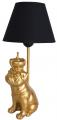 lampa złoty mops w koronie 40 cm figury zwierząt
