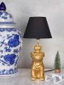 lampa złoty mops w koronie 40 cm figury zwierząt
