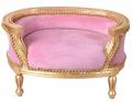 legowisko dla pasa kota sofka różowo-złota meble barokowe