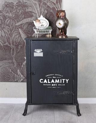 metalowa szafka nocna czarna styl industrialny studio loft