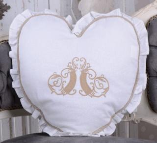 romantyczna poduszka w kształcie serca shabby chic