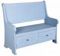 niebieska ławka dwie szuflady styl prowansalski