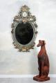 owalne lustro z medalionem styl barokowy 55 x 100 cm