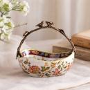 Patera Figury Ptaszków Porcelana i Brąz