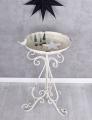 białe poidełko figura ptaszka dekoracja ogrodowa shabby chic