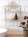 Metalowy Regał Ścienny z Półką i Wieszakami Shabby Chic