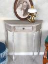 Półokrągła Konsolka Jedna Szuflada Styl Rustykalny Shabby Chic