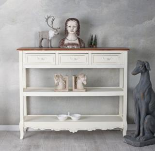bufet z szufladami w stylu rustykalnym shabby chic