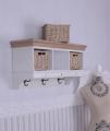 ścienny regał z wieszakami przedpokój shabby chic