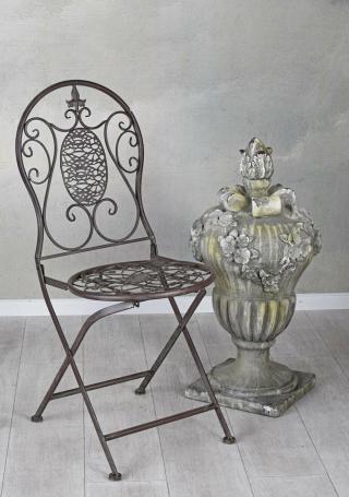 krzesło ogrodowe składane metal styl rustykalny