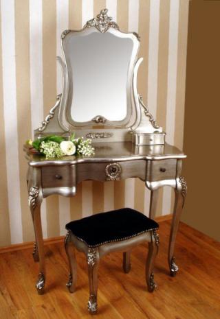 luksusowa srebrna toaletka w stylu rokoko