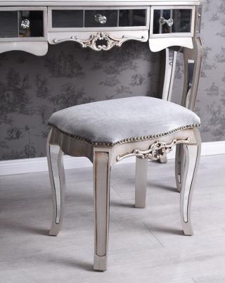 srebrny stołek glamour kolekcja lustrzana