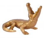 Złoty Krokodyl Świecznik na Jedną Świecę