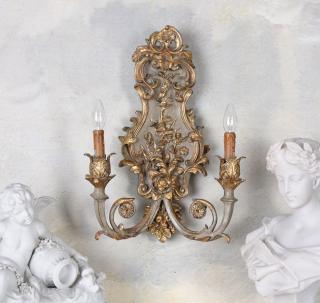 kinkiet dwuramienny świecznik styl barokowy 55 cm
