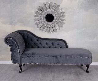 szezlong styl chesterfield szary 170 cm