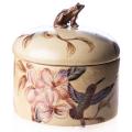 szkatułka z żabką porcelana i brąz