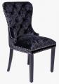 tapicerowane krzesło czarny aksamit chesterfield