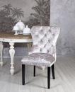 Tapicerowane Krzesło Srebrny Aksamit Chesterfield