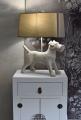 biały terier lampa z figurą psa