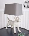 biały terier lampa z figurą psa