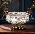 Waza z Ważkami Styl Secesyjny Porcelana i Brąz