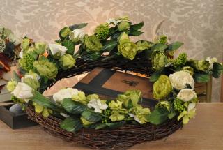 wiosenne wspomnienie- wianek w stylu shabby chic
