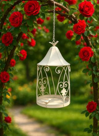wiszący lampion karmnik dla ptaków dekoracje ogrodowe