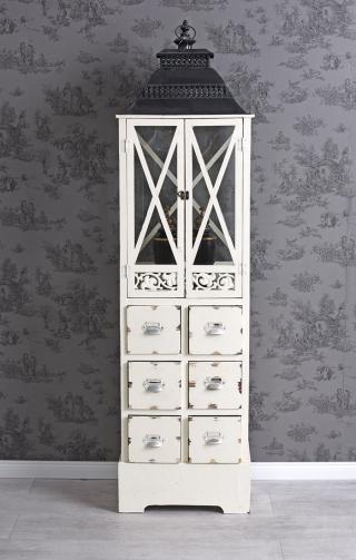 witryna w formie lampionu ogrodowego shabby chic