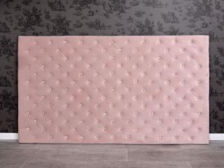 zagłówek do łóżka styl chesterfield różowy 180 x 104 cm