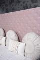 zagłówek do łóżka styl chesterfield różowy 180 x 104 cm