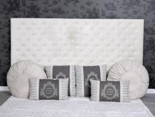 biały zagłówek do łóżka styl chesterfield 180 x 104 cm