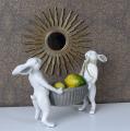 zające z koszykiem niecodzienna patera shabby chic 45cm