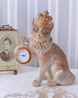 zegar figura kotka księżniczka shabby chic