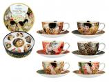 Komplet 6 Filiżanek z Podstawkami Gustav Klimt Opakowanie Prezentowe