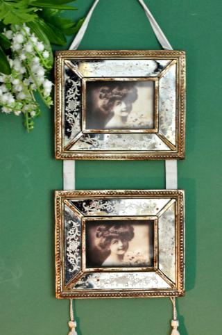 zestaw dwóch ramek w stylu vintage