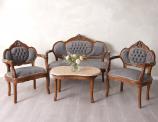 Zestaw Wypoczynkowy w Stylu Barokowym Sofa + 2 Fotele + Stolik Meble Barokowe