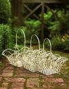 Zestaw Trzech Koszy Ogrodowych w Stylu Shabby Chic