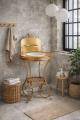 złota umywalka retro z emaliowaną misą styl vintage brocante