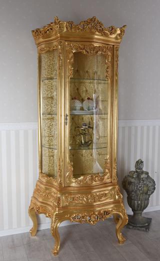 złota witryna meble barokowe 211 cm