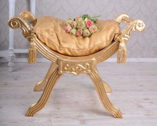 złote siedzisko w stylu barokowym