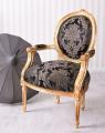 czarno-złoty fotel w stylu ludwika xvi