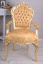 Złoty Fotel z Kryształkami w Stylu Barokowym